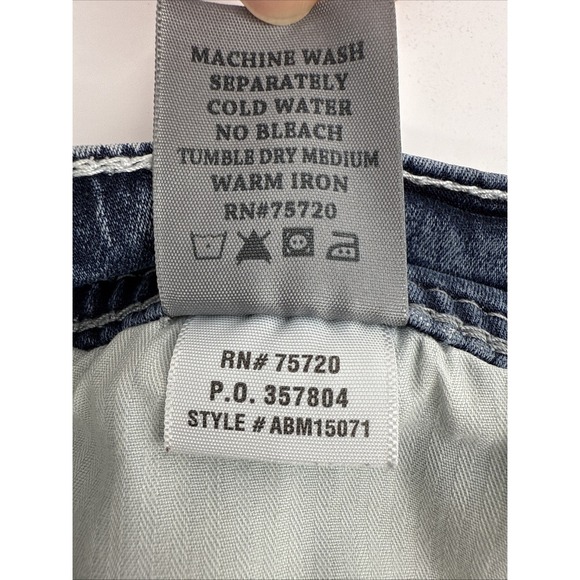 BKE Jake Jeans Men 32S Blue Bootcut Double Stitching Embroidered Pockets Denim - Picture 12 of 13